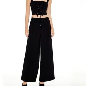 Drawstring Wide-Leg Palazzo Pants